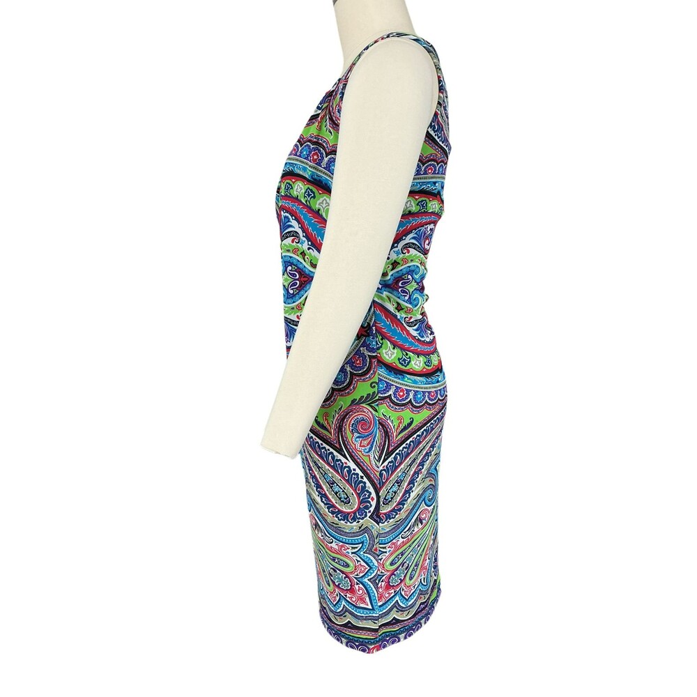 Etro Milano Paisely Shift Dress 42 /US 6 Sleeveless Square Neck Chic Italy BOHO - Picture 3 of 13